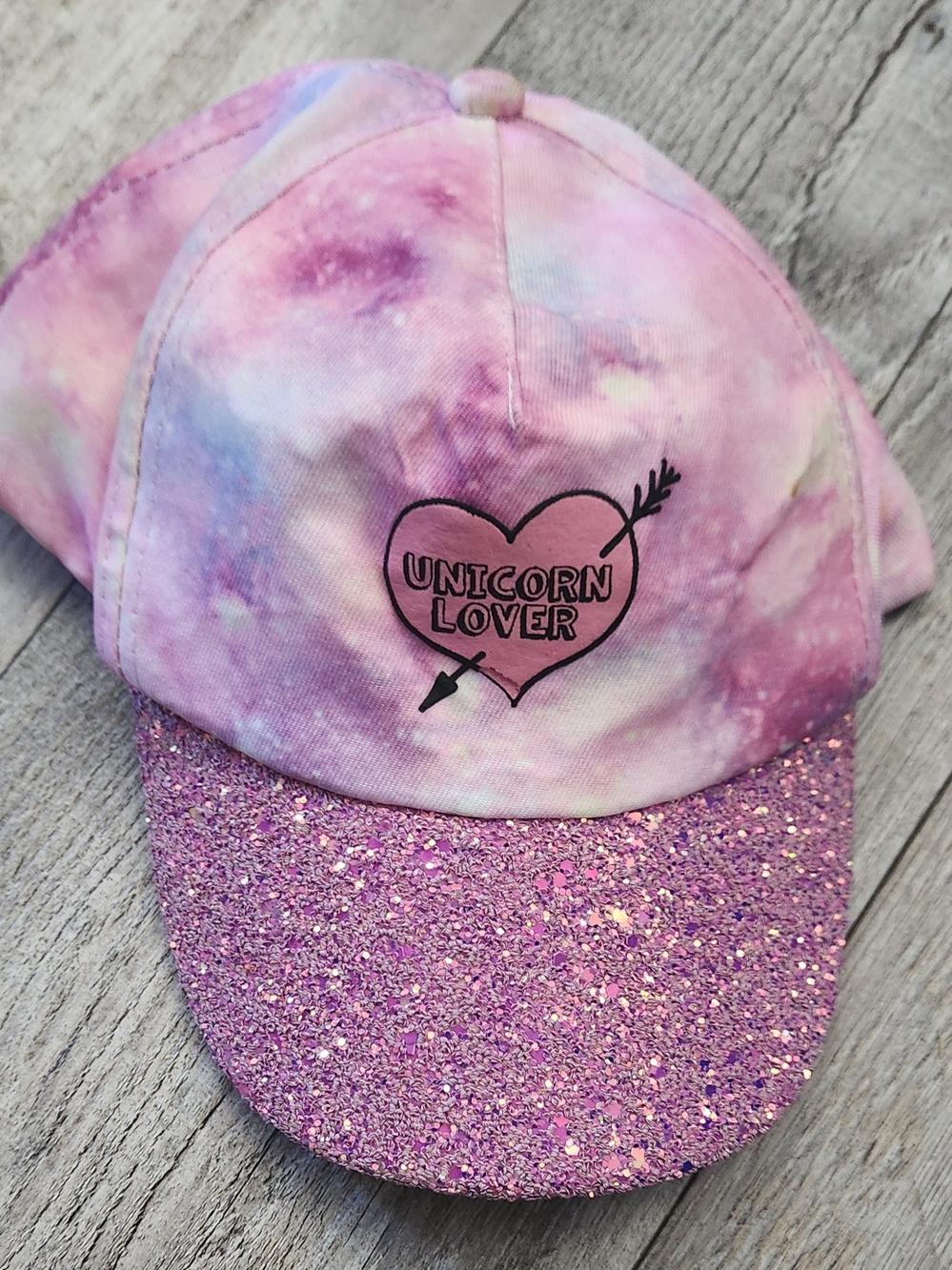 Limited Too Girls Pink Purple Tie-Dye Unicorn Lover Glitter Cap